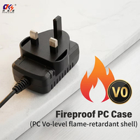 Adaptador de Corriente CA/CC con Certificación UKCA, 5V 0.5A 2.5W, Conexión a Enchufe de Pared del Reino Unido, 5 Voltios 0.5 Amperios 500mA, Material de PC, Fuente de Alimentación LED