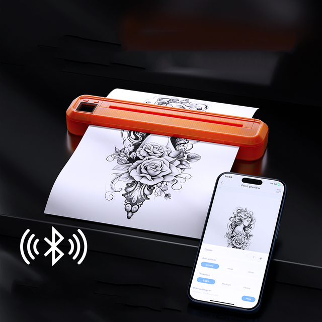 Portable Lightweight Wireless Bluetooth Tattoo Stencil Printer Convenient Tattoo Temporary Thermal Transfer Printer