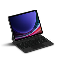 Casing Keyboard Magnetik Terapung Laudtec dengan Lampu Latar, Penutup Keyboard Nirkabel Kontrol Cerdas Untuk Samsung Tab S9 FE Plus