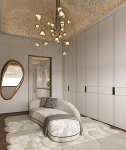 Dressing moderne de luxe sur mesure, <span class=keywords><strong>armoire</strong></span> <span class=keywords><strong>blanche</strong></span> avec vitrine en verre et cadre en aluminium pour chambre principale - Product Image 3