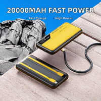 Batterie externe portable ultra-fine de 20000 mAh à charge rapide 22,5 W avec câble double Type-C intégré et écran LED USB