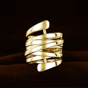 Bague géométrique en acier inoxydable H390, bijou moderne unisexe, cadeau tendance, design sobre pour femmes et hommes - Product Image 2