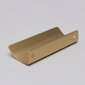 Bandes de bord invisibles poignées en laiton incurvées poignées de <span class=keywords><strong>meubles</strong></span> en cuivre de luxe pour cuisine chambre à coucher montées sur le côté pour armoires - Product Image 6