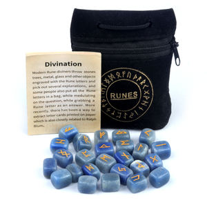 Reiki kristal doğal taş Rune Set kazınmış mektup 25 adet yaşlı enerji dengesi manevi meditasyon için Futark alfabeler - Product Image 4