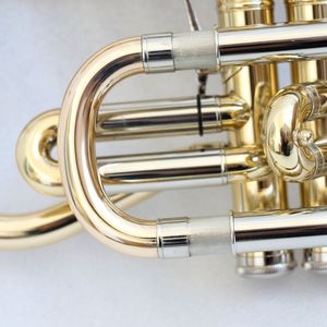 <span class=keywords><strong>Corneta</strong></span> de Latón Dorado de Alta Calidad <span class=keywords><strong>con</strong></span> Acabado Transparente, Clave en Si Bemol <span class=keywords><strong>con</strong></span> Gatillos y Estuche, Instrumento Musical - Product Image 5