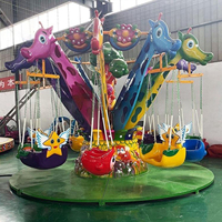 Chaises à bascule électriques en forme d'animaux mignons pour enfants, chaises volantes d'extérieur à 12 places