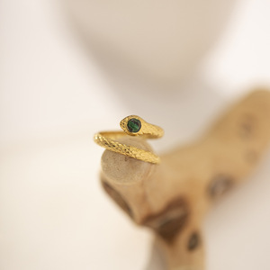 Anillo de Serpiente Chapado en Oro Ajustable para Mujer, Joyería con Forma de Animal, Engaste de Bisel, Regalo - Product Image 4