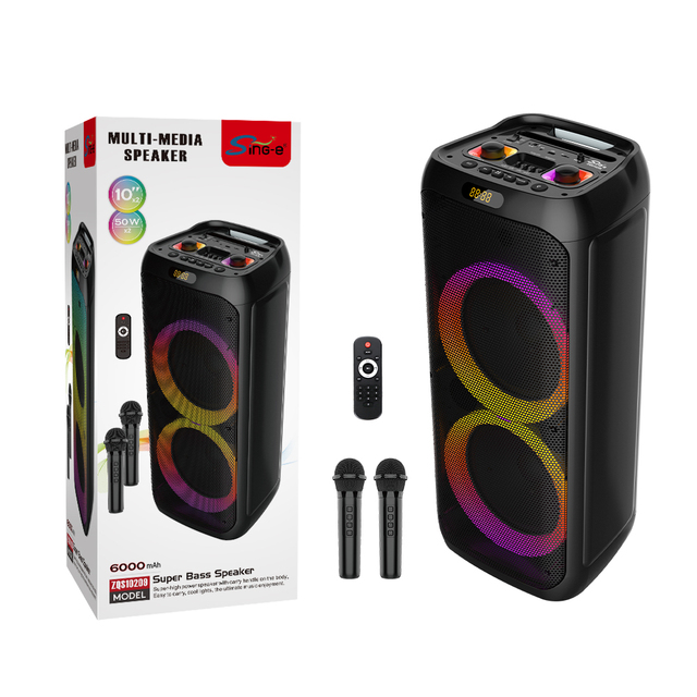 SING-E ZQS10209 Portable Wireless Karaoker Mini RGB BT Speaker for Home & Mobile Phone Use Charging Power