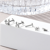Nuevo estilo lindo animales gatito cachorro forma labio Stud joyería G23 titanio lujo circón labio Piercing venta al por mayor moda Piercing