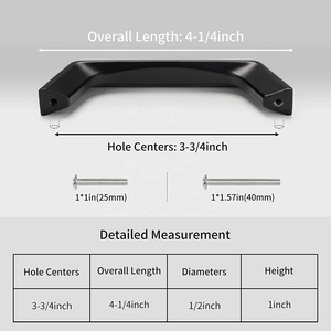 Handle and <strong>Knob</strong> CX140 Modern Kitchen <strong>Door</strong> Pulls Zinc Alloy <strong>Black</strong> Pull Handle for Cabinet Kitchen Kosin Hardware - Product Image 3