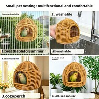 Nid d'oiseau suspendu en forme de yourte mongole, tissé à la main, toutes saisons, pour cages à oiseaux, livraison directe disponible