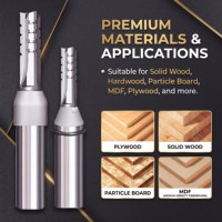 Fresa recta industrial TCT de 3 filos con vástago de 1/2 pulgada y punta de carburo de tungsteno para ranurar madera contrachapada, MDF y CNC