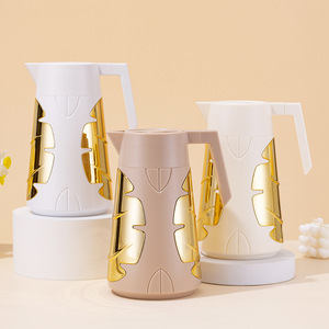 Vacuum Flask Insulated Water <b>Bottle</b> Large Capacity Hot <b>Coffee</b> Pot Glass Inner Container New European Gold Insulated Water Pot - Product Image 2