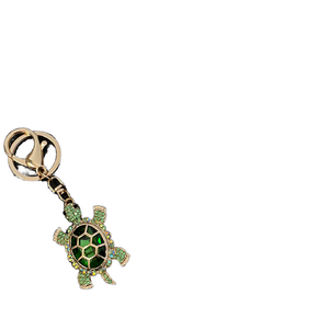 พวงกุญแจรูปเต่าโลหะสีทองสไตล์วินเทจ ประดับคริสตัลหลากสี พิมพ์ลายซิลค์สกรีน ของตกแต่งสำหรับผู้หญิง - Product Image 1