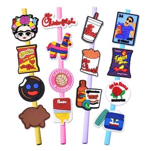 Productos mexicanos de México, vasos a granel con pajitas, cubierta de puntas de paja de silicona, cubiertas de paja de 10mm, accesorios para beber - Product Image 2