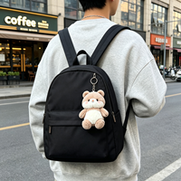 Porte-clés en peluche personnalisé en forme d'ours en peluche de dessin animé, jouet en peluche doux pour sac à dos, vente en gros