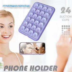 Silicone Suction Cup Phone <b>Bracket</b>, Magnetic & Adhesive Phone Mount for Selfies & Hands-Free Use Crystal Clear Silicone Phone - Product Image 3