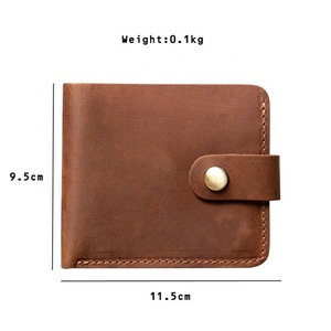 Vintage Genuine Leather Crazy Horse Leather <b>Card</b> <b>Holder</b> <b>Wallet</b> Men Bifold Slim Coin Purse <b>Wallet</b> - Product Image 2