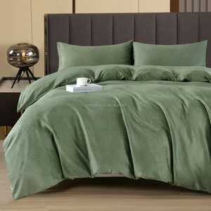 FY Solid Coral <strong>Fleece</strong> 3-Piece Comforter <strong>Bedding</strong> 100% Polyester 200TC for Home Wedding Hotel-Duvet Cover Twin Size - Product Image 6