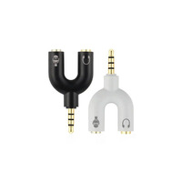 Adaptateur Répartiteur Audio Stéréo 3,5 mm en U pour Casque et Microphone, Compatible PS4, PC, Ordinateur Portable