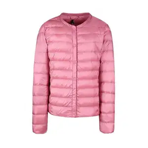 Xianghong CONMR factory high quality women stylish ultra lightweight down puffer jacket with single breasted for outdoor life