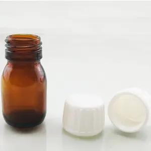 Produits pharmaceutiques de haute qualité avec bouteille de sirop en verre de couleur ambre ou transparente avec pompe