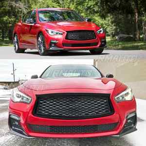 Pour Infiniti Q50 Q50S 2018-2021 Tous Modèles Calandre Avant Pare-chocs Capot Maille Noir Brillant Kit Auto - Product Image 2