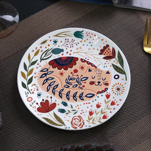 Offre Spéciale maison cuisine fournitures 8 pouces dessin animé chat assiette circulaire plats en céramique plateau de service chaton vaisselle micro-ondes - Product Image 4