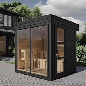 Sauna Exterior de Madera de Hemlock con Calentador de Piedra Volcánica de 4000W, Bluetooth Inteligente, para Uso Familiar y en Hoteles - Product Image 2
