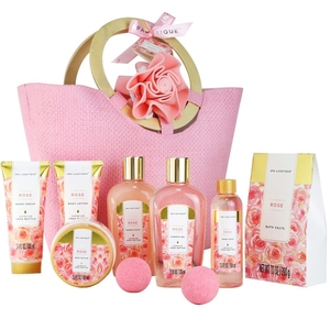 & pour femmes, coffret cadeau tressé de <span class=keywords><strong>spa</strong></span> parfumé à la rose, avec sels de bain, beurre corporel - Product Image 1