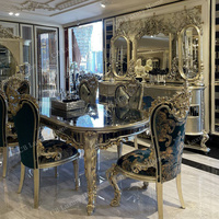 Ensemble de table et de chaises de salle à manger en bois massif turc antique, personnalisé et de luxe, mobilier durable et réglable, vente en gros
