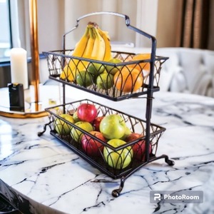 Panier de rangement en métal de style industriel pour fruits, légumes et décoration intérieure, disponible au meilleur prix auprès d'un fournisseur indien - Product Image 4
