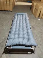 Lit de camping pliable avec oreiller, chaise longue portable pour la plage, le jardin et le camping, chaise inclinable légère et confortable