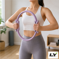 Cercle Magique de Pilates pour le Yoga et le Fitness, Cercle d'Exercice en TPE avec Double Coussin, 6 Couleurs, pour l'Entraînement des Cuisses Intérieures et du Core