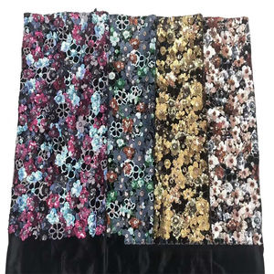 Tissu brodé en velours Nouveau tissu brodé en maille Divers motifs d'éléments Tissu pour sac à main - Product Image 6