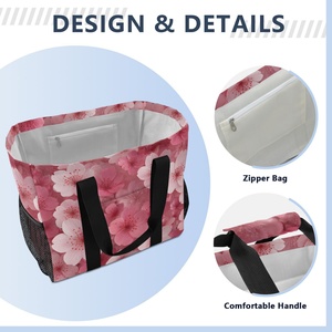 Bolsa de Mano Plegable de Gran Capacidad para Mujer, Bolsa de Compras Reutilizable con Accesorios Hawaianos Personalizados y Logotipo - Product Image 4
