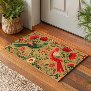 Tapis de porte Cangming en imitation fibre de coco, motif tournesol et abeille, antidérapant, lavable, tapis d'entrée, style moderne - Product Image 2