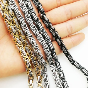 High End Stainless Steel Byzantine Chain <b>Silver</b> Metal Chains <b>for</b> <b>Men</b> - Product Image 2