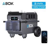 Estación de Energía Solar ABOK Lifepo4 de 7200w, Todo en Uno, Batería de Litio, Estación de Energía Solar Portátil para Camping y Uso en Autocaravanas, Diseño Patentado