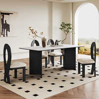Table de salle à manger de luxe en poutre de roche de style français avec des chaises de salle à manger élégantes et solides à vendre