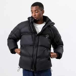 Giacca Invernale da Uomo in Piumino d'Oca di Alta Qualità, Calda, Spessa, Tinta Unita e Soffice - Product Image 2