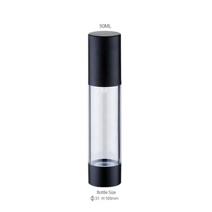 Bouteille de pompe sans air cosmétique vide de 30ml bouteille de lotion sans air noire, garrafa Com <span class=keywords><strong>Bomba</strong></span> Sem Ar, bouteille de pompe sans air 100 ml noir - Product Image 3
