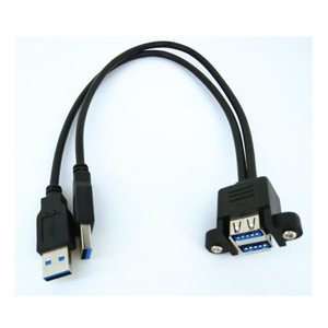 Dual <b>USB</b> 3.0 Extension Cable With Mounting Holes And Bracket For Desktop Use - Product Image 2