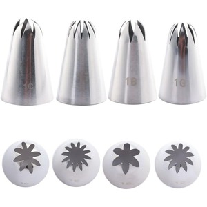 4-Piece Stainless Steel Piping Tips <b>Set</b> 1C 1B 1G For Butter Icing Cake Decorating <b>Baking</b> Tools - Product Image 3