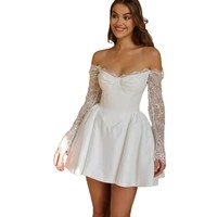 S3799N Nouvelle Robe de Mariée Sans Bretelles Tendance 2026, Courte en Dentelle, pour Cérémonie en Extérieur et Photographie de Voyage