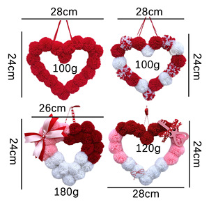 Guirlande en forme de cœur en gros pour décoration de mariage, guirlande pompons DIY pour la Saint-Valentin, décoration suspendue en peluche pour intérieur, cadeau - Product Image 5