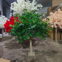 BL-AT07 Künstlicher Kirschblütenbaum mit grünen Blättern für Hochzeiten, Events und Partys, Tischdekoration in Gelb, Grün und Blau