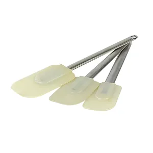 High Quality White Silicone Spatula With Stainless Steel Handle Kitchen Utensil For Baking Cake Tools