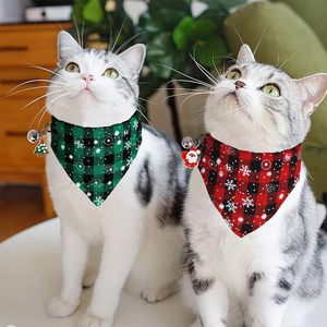 Vakantie Halloween Thanksgiving Rode Groene Kerst Plaid Sneeuwvlok Kat Met Verwijderbare Bandana Sjaal Kraag Voor Kittens Katten - Product Image 4