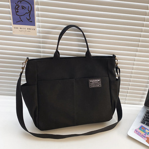 Wholesale Oversized Canvas <b>Tote</b> Bags with Custom Logo Slant Design for <b>Travel</b> School & Work Letter Pattern - Product Image 4